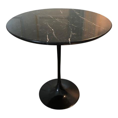 Black Carrara Marble Top Tulip Side Table | Tulip side table, Marble ...