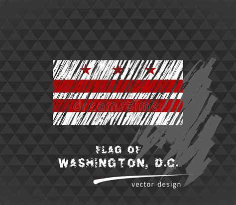 Flag of District of Columbia, Vector Pen Illustration on Black Background Stock Vector ...