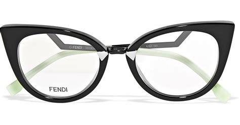 Fendi Cat-eye Acetate And Silver-tone Optical Glasses in Black | Lyst