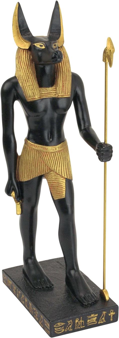 Design Toscano Anubis Jackal God of the Egyptian Realm Figurine Statue, 21.5 cm, Polyresin ...