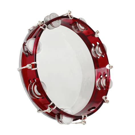 10 Inch Handheld Tambourine Double Row Tambourine Drum Set Percussion Instrument Musical ...