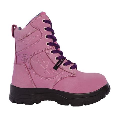 Women steel toe safety boots | 8" height | P&F Workwear Black Hair Blonde Tips, Safety Boots ...