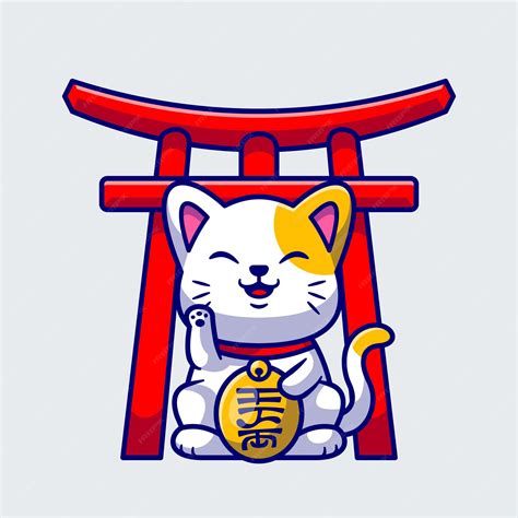 Premium Vector | Cute Lucky Cat Cartoon Vector Icon Illustration Animal ...