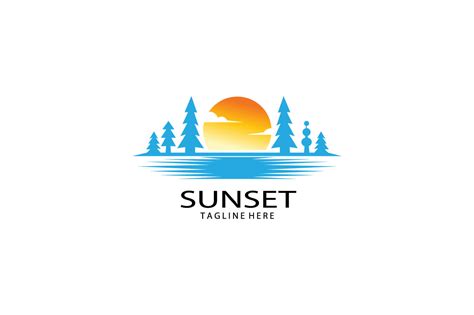 Sunset Logo, Sea Landscape Illustration Graphic by cavuart · Creative ...