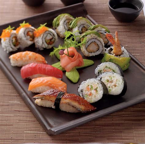 The Variety Sushi Platter with Solsitce Roll presented in the Celebrity ...