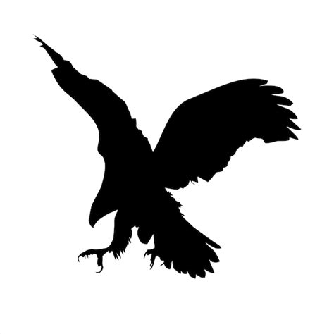 Premium Vector | Bald Eagle In Flight in silhouette stock illustration