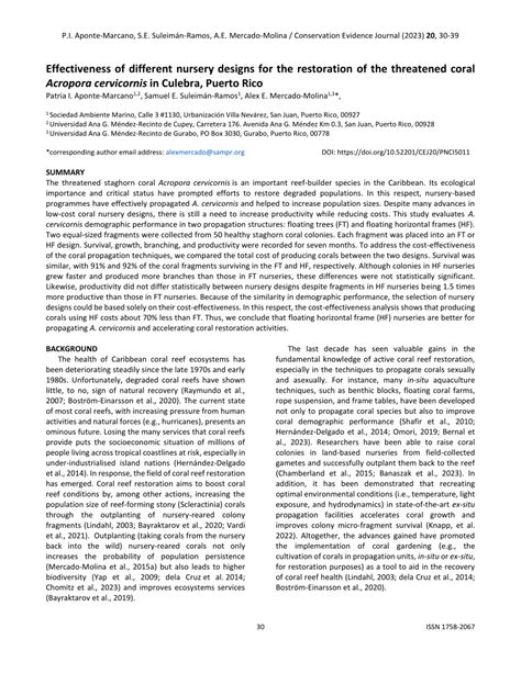 (PDF) Effectiveness of different nursery designs for the restoration of ...