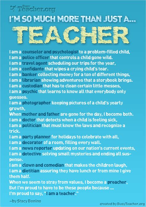 I'm So Much More Than Just A Teacher: Poster | Teaching quotes, Teacher quotes, Teacher inspiration