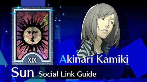 Persona 3 Reload - Akinari Kamiki Sun Social Link Guide