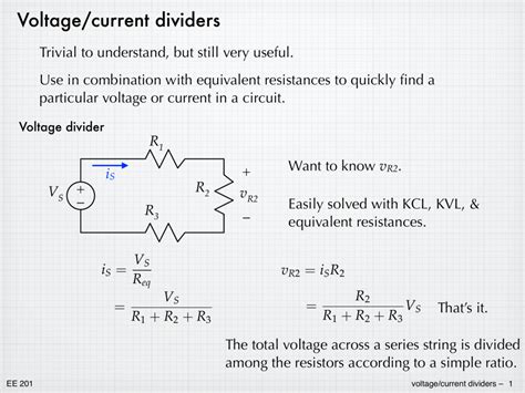 Voltage/current dividers