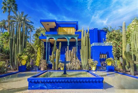 Le Jardin Majorelle, Amazing Tropical Garden in Marrakech Stock Photo - Image of design, color ...