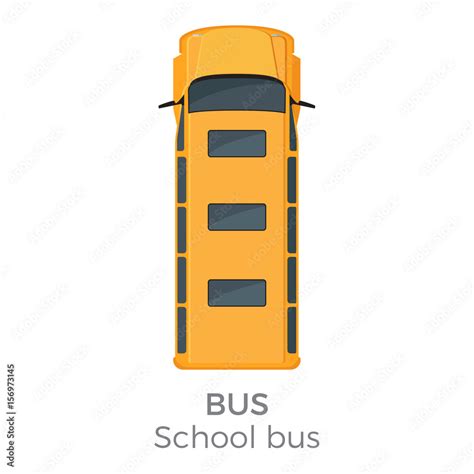 School Bus Icon Top View Flat Vector Illustration Stock Vector | Adobe Stock