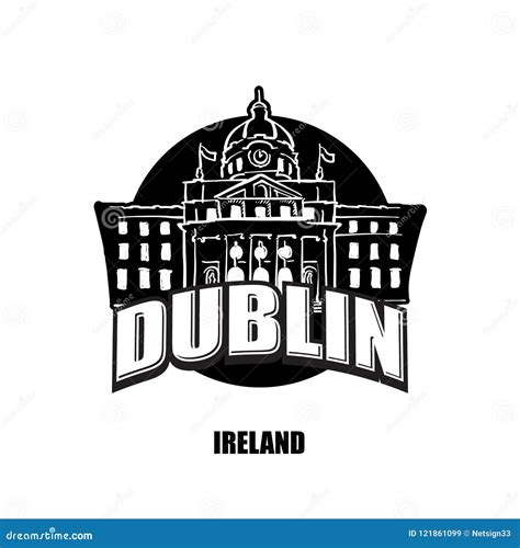 Dublin, Ireland, Black and White Logo Stock Vector - Illustration of ...