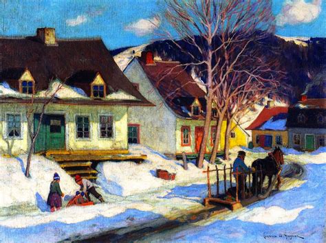 Clarence Gagnon - A Quebec Village Street, Winter,1920 | Clarence gagnon, Canadian art, Art ...