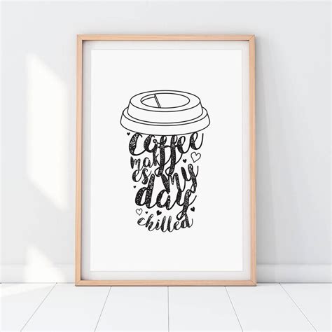 Coffee Art Downloadable Prints Modern Minimalist Contemporary - Etsy