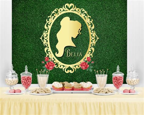 PRINCESS Birthday Backdrop Party Backdrop Party Banner - Etsy | Beauty and the beast theme ...