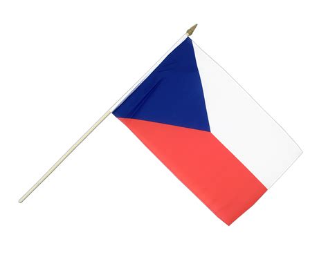 Drapeau sur hampe République tchèque - 30 x 45 cm - à agiter