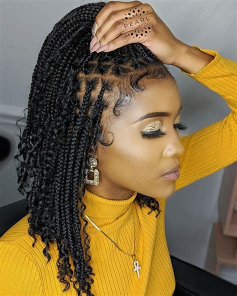 Pearl Ransome on Instagram | Short box braids hairstyles, Hair styles, Braids for short hair