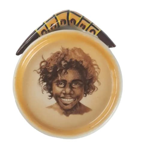 BROWNIE DOWNING SMALL wall collector Plate - Boy Indigenous Australian Ceramic $30.40 - PicClick