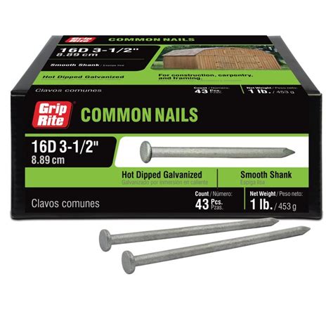 Grip-Rite 3-1/2-in 8-Gauge Hot-Dipped Galvanized Steel Common Nails (1-lb) in the Specialty ...