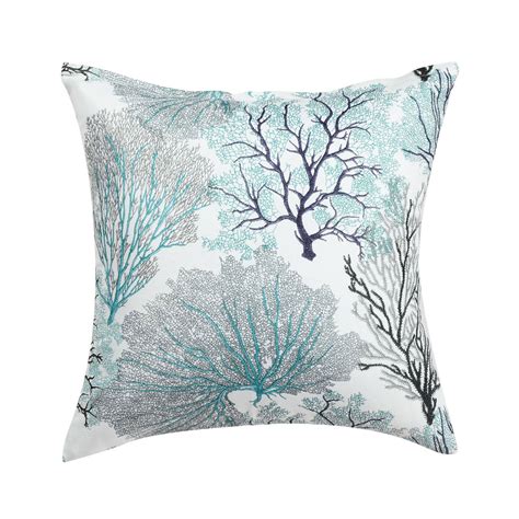 PiccoCasa Throw Pillow Cover Case Polyester Modern Coral Coastal Beach Printed Cushion Cover ...