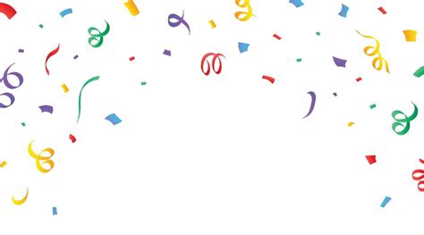 Colorful confetti and ribbon falling vector. Party confetti and Ribbon illustration on white ...