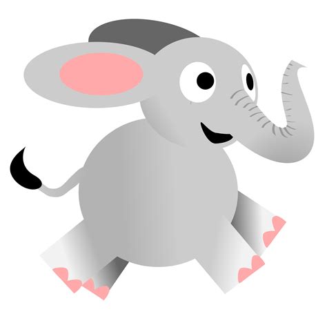 Happy running elephant vector clipart image - Free stock photo - Public ...