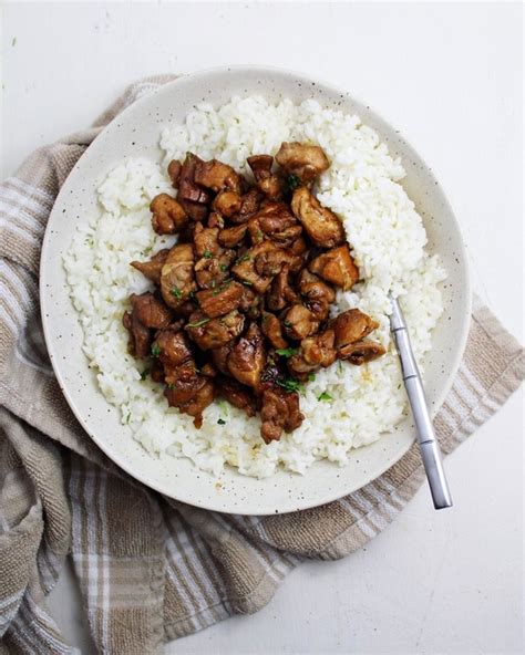 Honey-Garlic Soy Sauce Chicken + White Rice - foodsofjane