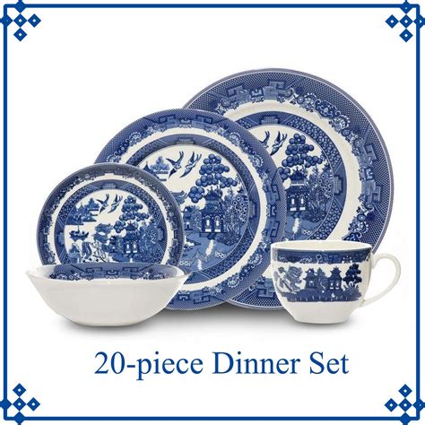 Blue Willow 20-Piece Dinner Set