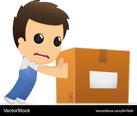 Man pushing box Royalty Free Vector Image - VectorStock