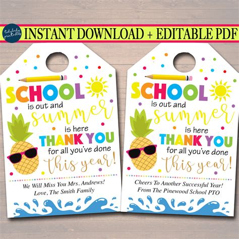 Teacher Appreciation Printable Gift Tags - Printable Word Searches