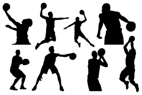 Silhouette Basketball Stencil Sports Graphic by Designood · Creative Fabrica