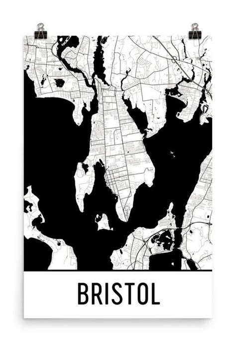 Bristol Rhode Island Street Map Poster | Rhode island travel, Island ...