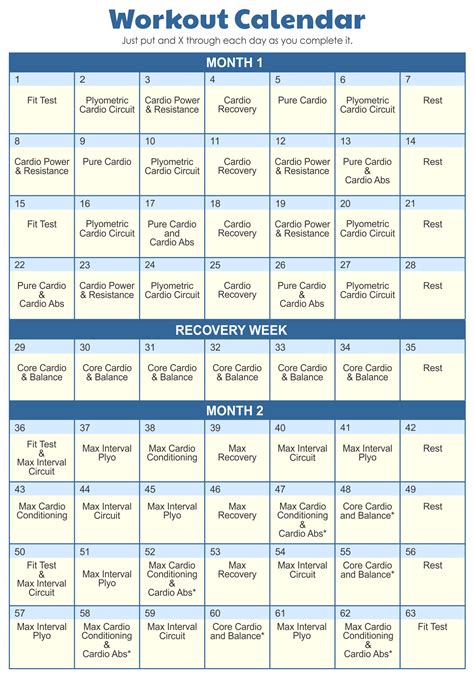 6 Day Insanity Workout Calendar Free Pdf for Beginner | Workout For ...