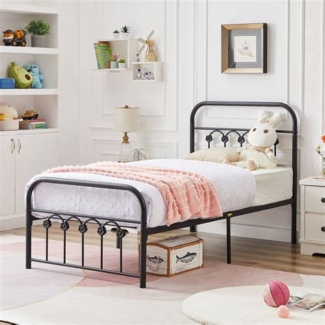 Twin Size Bed Frame, Suitable for Kids & Teens, Single Metal Bed ...