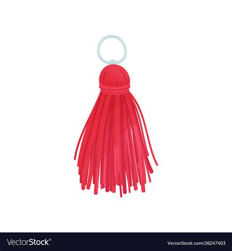 Red tassel from threads Royalty Free Vector Image