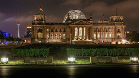 Bundestag German Federal Parliament, Germany, Berlin, Houses, Night ...