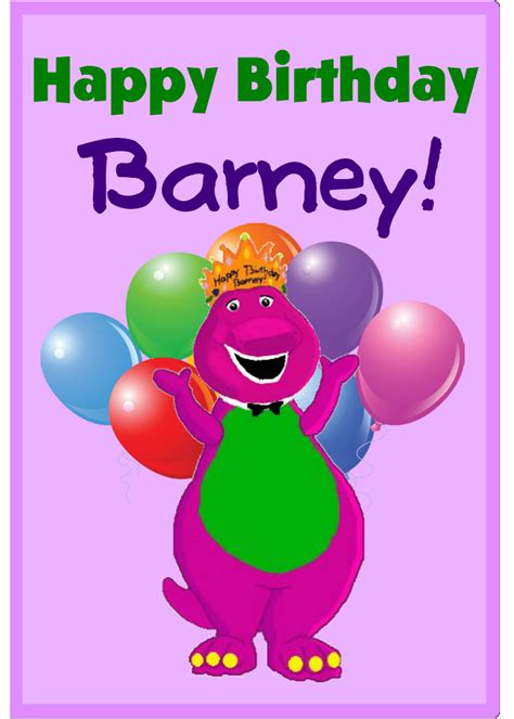 Printable Barney Happy Birthday