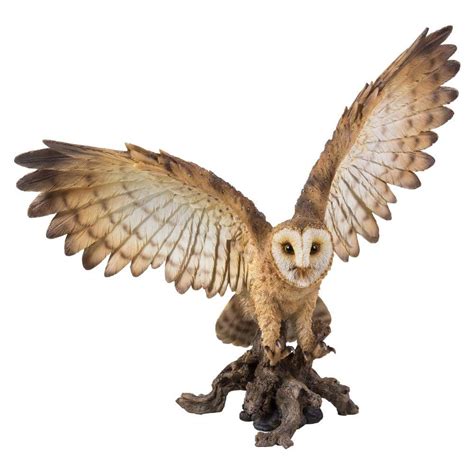 Hi-Line Gift Barn Owl on Stump with Wings Open Statue 87727-B - The ...