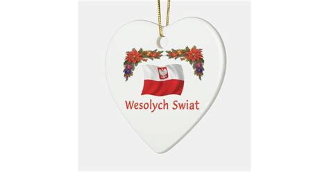 Poland Christmas Ceramic Ornament | Zazzle