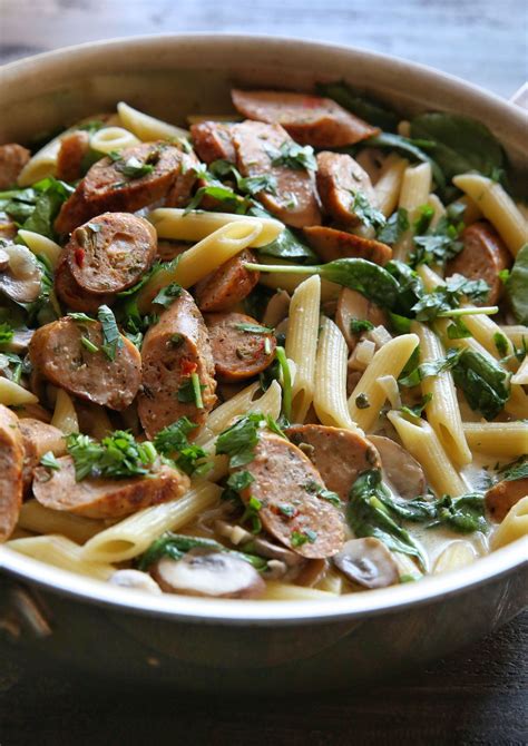 Best Chicken Sausage and Mushroom Penne Recipe - How To Make Chicken Sausage and Mushroom Penne ...