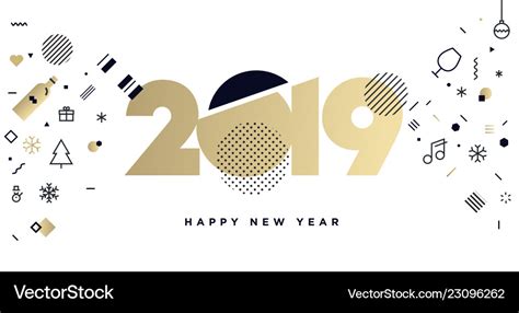 New year 2019 business greeting card Royalty Free Vector