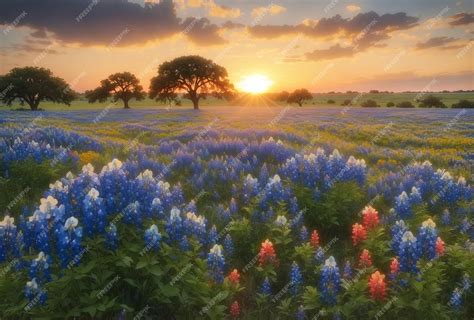 Premium AI Image | Texas Bluebonnet Field Digital Backdrop