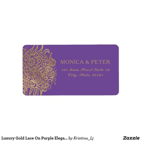 Luxury Gold Lace On Purple Elegant Classic Wedding Label | Zazzle in 2022 | Wedding classic ...