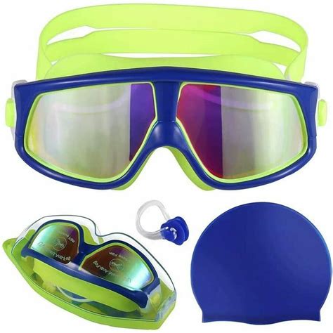 Kids Swim Goggles Set [Goggles + Swim Cap + Case + Nose Clip + Ear ...