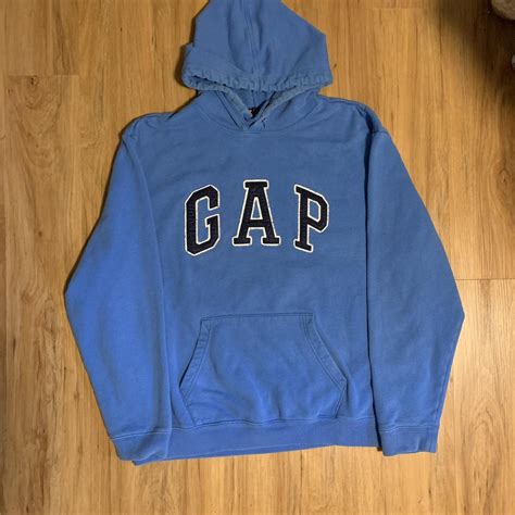 Gap Men's Blue and Navy Hoodie | Depop