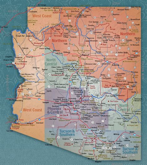 Map of Arizona | Arizona map, Map, Travel