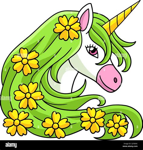 Unicorn Flower Cartoon Colored Clipart Stock Vector Image & Art - Alamy