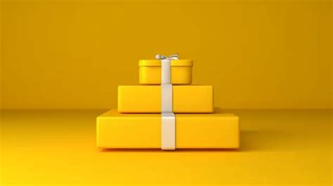 3d Render Of Podium Packaging On Vibrant Yellow Surface Background ...