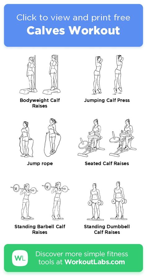 Calves Workout · Free workout by WorkoutLabs Fit | Calf exercises, Calf muscle workout, Workout ...